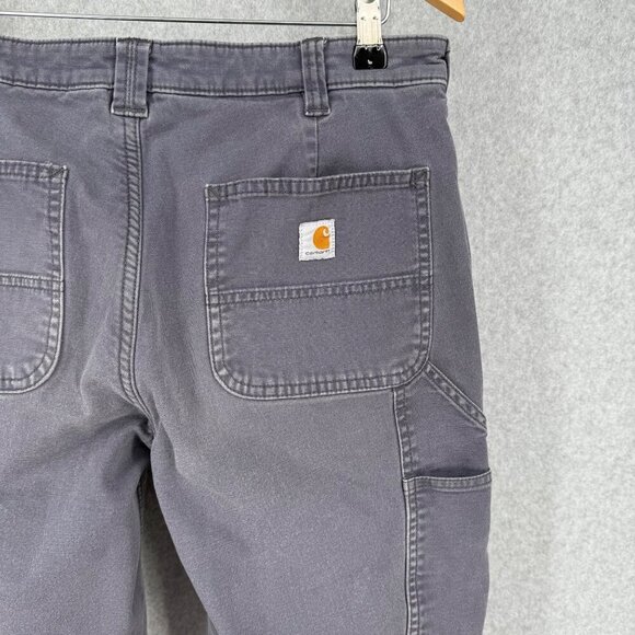 Carhartt Womens Fleece-Lined Crawford Pants Size 8 Reg Coal Gray Work Distressed - Picture 6 of 14
